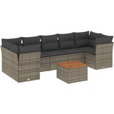 Maison Chic Seti vrtnega pohištva - Vrtna garnitura - Vrtni pohištvo set 8-delna z blazinami siv poli ratan, (21799820) | Shoptok.si