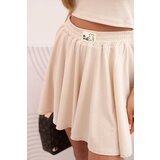 Kesi Włoski Women's set of short-sleeved blouse and flared skirt beige | Shoptok.si