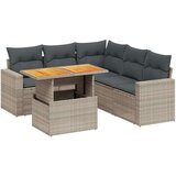  6-dijelni set vrtnih sofa od poliratana s jastucima sivi | shoptok.hr