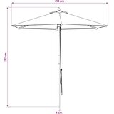  Vrtni suncobran Ø 210 x 237 cm Čvrsto drvo eukaliptusa | shoptok.hr