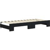  Dnevni krevet na razvlačenje s madracima crni 80x200 cm baršun | shoptok.hr
