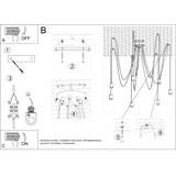  SL.0372 - visilica na sajli EDISON 7 7xE27/60W/230V pauk crni | Eponuda.com