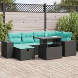 vidaXL 7-dijelni set vrtnih sofa poliratan i bagrem s jastucima sivi | shoptok.hr