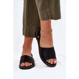EVENTO Women's Sandals On Flat Heel Eco Leather Black Dereka | Shoptok.si