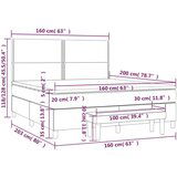  Krevet box spring s madracem svjetlosiva 160x200 cm tkanina | shoptok.hr