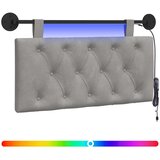  Viseće uzglavlje kreveta S LED svjetlom Svjetlosiva Baršun | Eponuda.ba