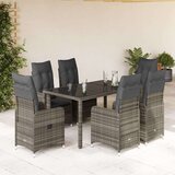  5-dijelni vrtni bistro set od poliratana s jastucima sivi | shoptok.hr