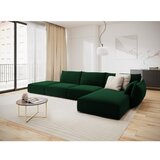 Mazzini Sofas Tamno zelena baršunasti kutna garnitura (s desnim kutom/s ležaljkom) Vanda – | shoptok.hr