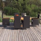  7-dijelni vrtni blagovaonski set od poliratana crni | shoptok.hr