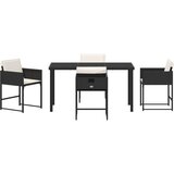 vidaXL set za vrtno jedilnico s 5 kosi in blazinami črnega poly ratana | Shoptok.si