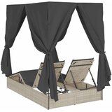  Dvostruka ležaljka Svijetlo siva 205 x 129 x 200 cm poliratan | shoptok.hr