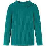  Dječja majica dugih rukava rebrasto pletena tamnozelena 104 | shoptok.hr