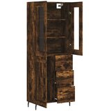 Visoka komoda dimljeni hrast 69,5x34x180 cm konstruiranog drva | shoptok.hr