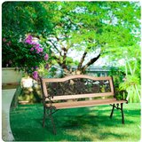  Klupa za park s naslonom 123,5 x 74 x 48 cm Gardi Rose Sofotel Slike