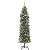  Umjetno vitko božićno drvce Zelena i bijela 210 cm | shoptok.hr