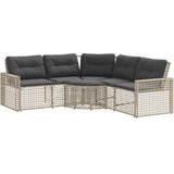  Vrtna sofa L-oblika s jastucima+tabureom svjetlosiva poliratan | shoptok.hr