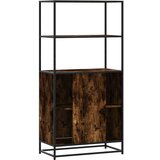 vidaXL Visoka omara dimljen hrast 68x35x139cm inženirski les in kovina | Shoptok.si
