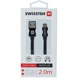 Swissten telefon kabel micro usb platneni 2M crni Cijene