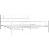  Metalni okvir kreveta uzglavlje i podnožje bijeli 183x213 cm | shoptok.hr