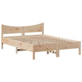 vidaXL Posteljni okvir brez vzmetnice 140x190 cm trdna borovina | Shoptok.si