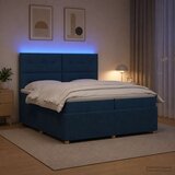  LED okvir za krevet s madracem Plava 200 x 200 cm Tkanina | shoptok.hr