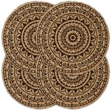  Podmetači 4 kom tamnosmeđi 38 cm okrugli od jute | shoptok.hr