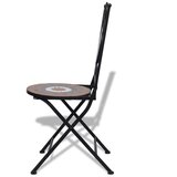 Bistro 3-dijelni bistro set s keramičkim pločicama terakota-bijeli | shoptok.hr