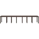 vidaXL Stol za vrt smeđi 400x100x73 cm Poli Ratan, Stol za vrt smeđi 250x100x73 cm Poli Ratan, Stol za vrt smeđi 150x100x73 cm Poli Ratan | shoptok.hr