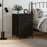 vidaXL Nočna omarica črna 40x42x60 cm inženirski les | Shoptok.si