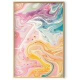  Plakat Colorful Chaos - dynamic shapes in shades of pink yellow and blue 40x60 Zlatni okvir | shoptok.hr