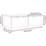  Zidni ormarić boja smeđeg hrasta 68x30x20 cm konstruirano drvo | shoptok.hr