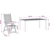  Vrtni set za objed 9 kom. Smeđa Čvrsto drvo akacije 180 x 90 x 75 cm | shoptok.hr