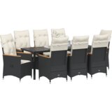 vidaXL set od 9 dijelova za vrt s jastučićima crni poli ratan | shoptok.hr