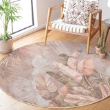 Mila Home svetlo rožnata pralna okrogla preproga ø 100 cm dusty leaves – | Shoptok.si