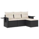 Maison Chic Seti vrtnega pohištva - Vrtna garnitura - Vrtni pohištvo set 4-delna z blazinami črna poli ratan, (21819855) | Shoptok.si