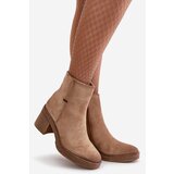 Boto Women's Heeled Boots Insulated Eco Suede Beige Arkesia | ePonuda.com