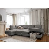 Miuform Siva sklopiva kutna garnitura od samta (s lijevim kutom) Lofty Lilly – | shoptok.hr