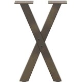  Noge za klub stolić u obliku slova X, 2 kom, prirodni čelik, 38 x (42-43) cm, čelik | shoptok.hr