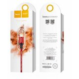 Hoco podatkovni kabel X14 Lightning na USB 2m 3A rdeč pleten | Shoptok.si