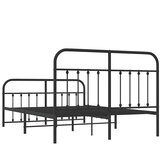  Metalni okvir kreveta uzglavlje i podnožje crni 140x200 cm | Eponuda.ba