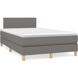  Box spring postelja z vzmetnico temno siva 120x200 cm blago, (20724622) | Shoptok.si
