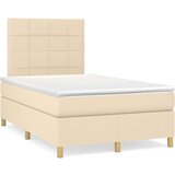  Krevet s oprugama i madracem krem 120 x 200 cm od tkanine | shoptok.hr