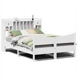 Maison Chic Posteljni okvir - Dvoposteljna postelja - Zakonska postelja brez vzmetnice bel 150x200 cm trdna borovina-J11521, (21771605) | Shoptok.si