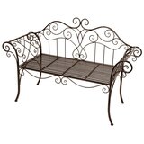 Garden Pleasure Črno-temno rjava kovinska vrtna klop Selene - | Shoptok.si