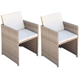 Maison Chic Vrtni stoli - Stol za vrt 2 kosa z blazinami in vzglavniki poli ratan bež JS1390, (21877826) | Shoptok.si