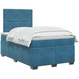  Boxspring krevet s madracem Plava 120 x 200 cm Baršun | shoptok.hr