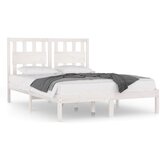 Maison Chic Posteljni okvir - Dvoposteljna postelja - Zakonska postelja bel iz trdne borovine 160x200 cm-J3033, (21775904) | Shoptok.si