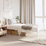 Maison Chic Kovinski Posteljni okvir - Enojna postelja - Postelja za odrasle z vzglavjem in vznožjem bel 80x200 cm, (21695578) | Shoptok.si