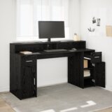 vidaXL miza črni hrast 160x55x91 cm inženirski les | Shoptok.si