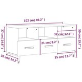 TV ormarić bijeli 102 x 36 x 50 cm od konstruiranog drva | shoptok.hr
